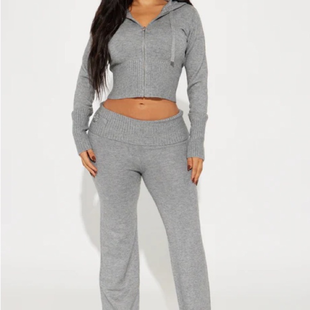 Fashion Nova Gray Knit Set